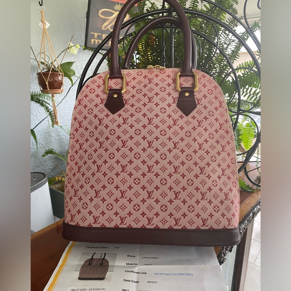 Louis Vuitton Vintage Monogram Mini Lin Alma Haut Satchel W/COA
